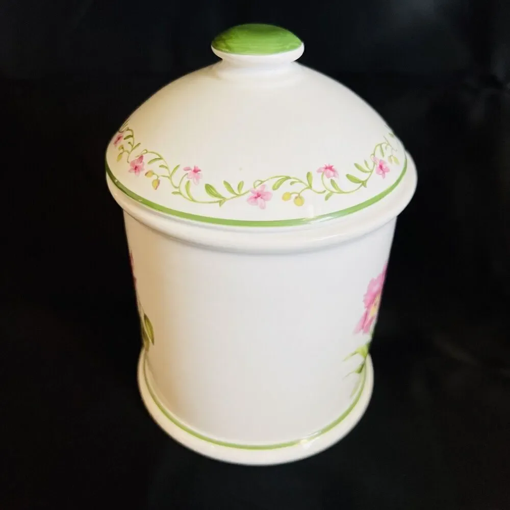 Vintage Williams Sonoma RB Bernarda Portugal Botanical Canister Jar With Lid